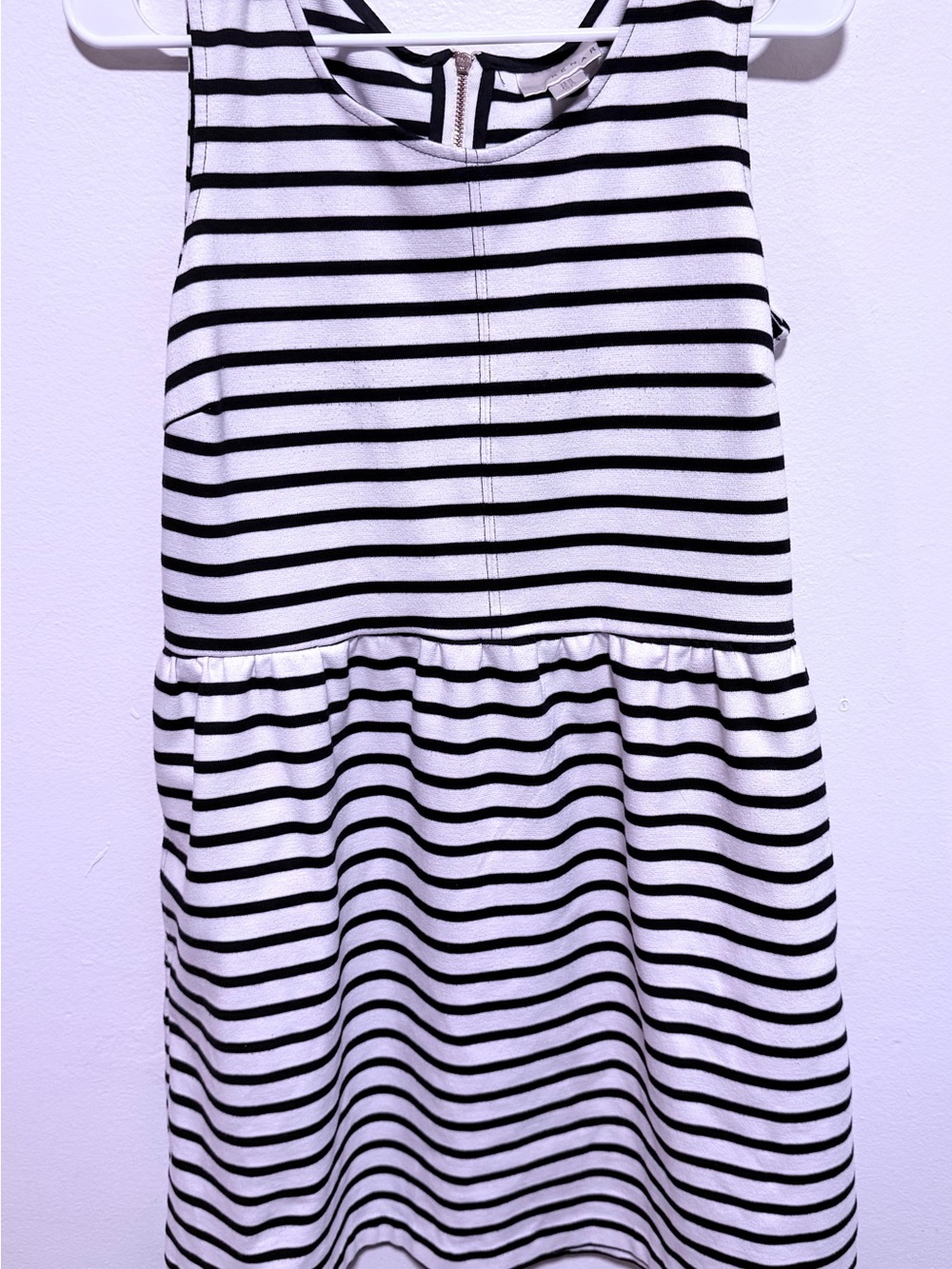 Kenar Black and White Striped A-Line Skirt
